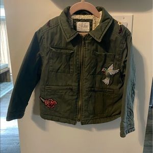 Army green, girls jacket.